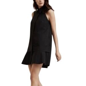 Kit and Ace Black All Buttoned Up‎ Boyfriend Fit Shirt Dress Size 4